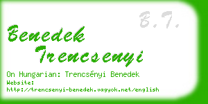 benedek trencsenyi business card