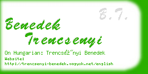 benedek trencsenyi business card